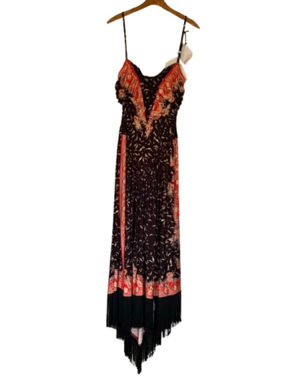 Paco Rabanne Women’s Frieze Fringe Dress Size 38 FR/6 US Black Red Boho Luxury - Picture 5 of 16